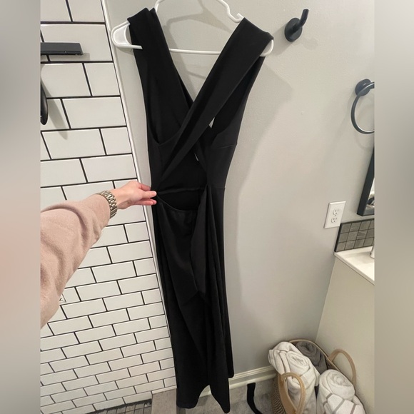 Lulu's Chic Black Deep V-Neck Jumpsuit - Picture 4 of 5